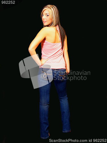 Image of Young lady in jeans.