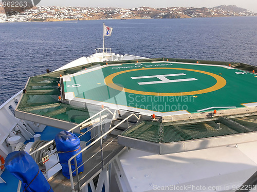 Image of Helicopter deck on cruse ship.