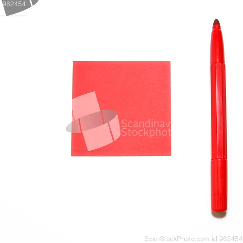 Image of The concept of creativity. Red sticker isolated on white