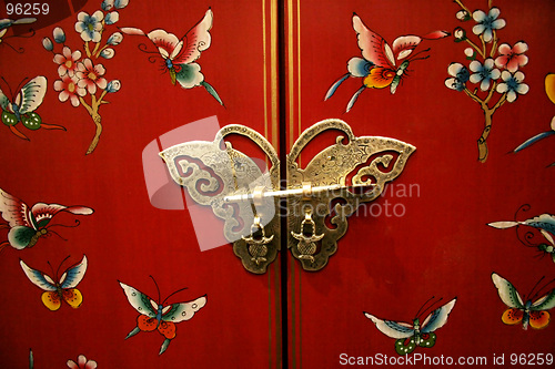 Image of Butterfly door on Chinese-style furniture