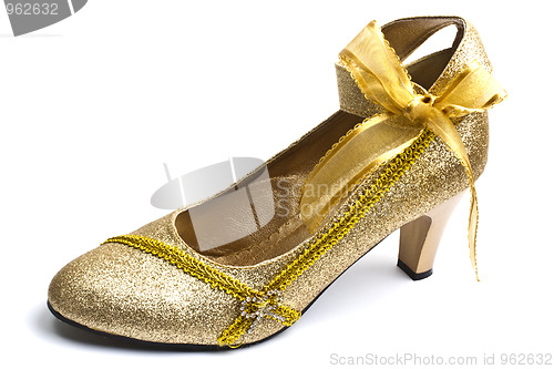 Image of Beautiful golden shoe