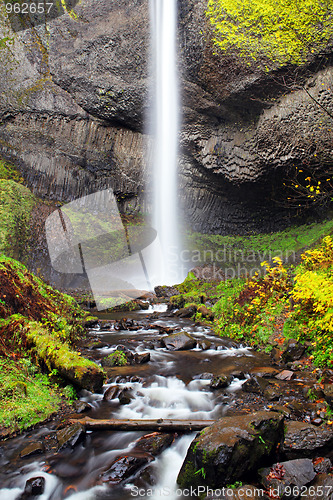 Image of Waterfall in Oregon Autumn