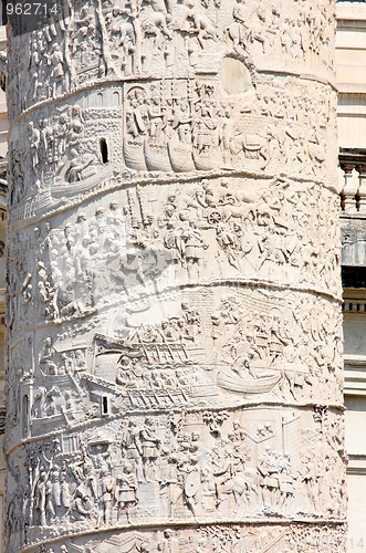 Image of Trajan's Column, Piazza Venezia in Rome, Italy  