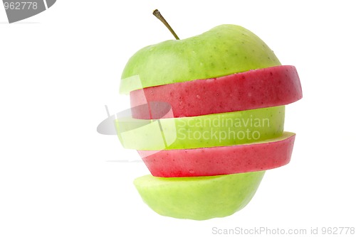 Image of Red and green sliced apple