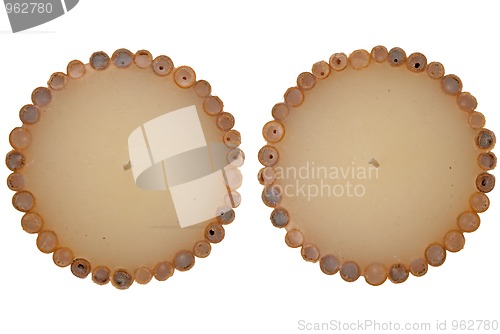 Image of Two decorated wax candle isolated