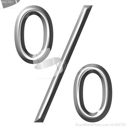 Image of 3D Silver Percent Symbol