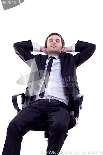 Image of man having a quick sleep