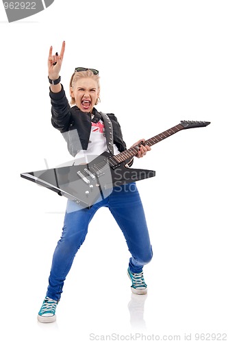 Image of blond girl rock star