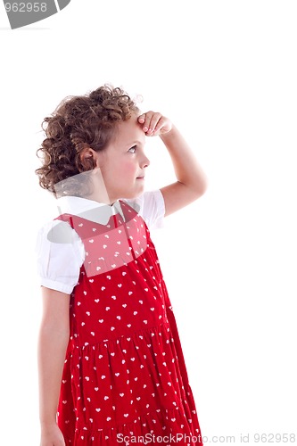 Image of thoughtful little girl 