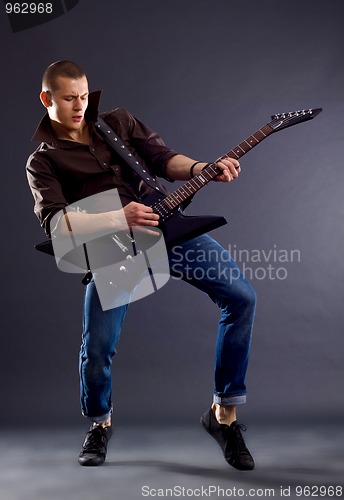 Image of passionate guitarist