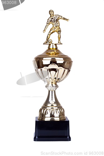 Image of gold trophy - isolated on white