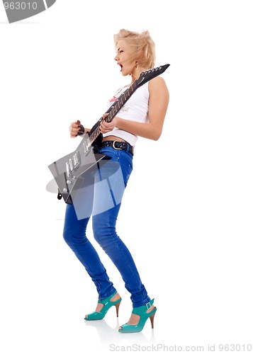 Image of  blonde with a guitar