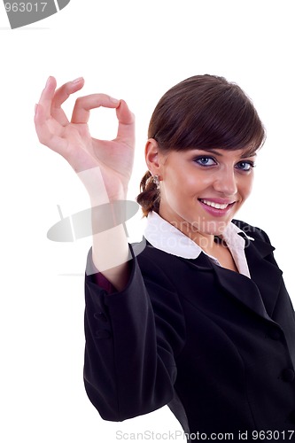 Image of woman indicating ok sign