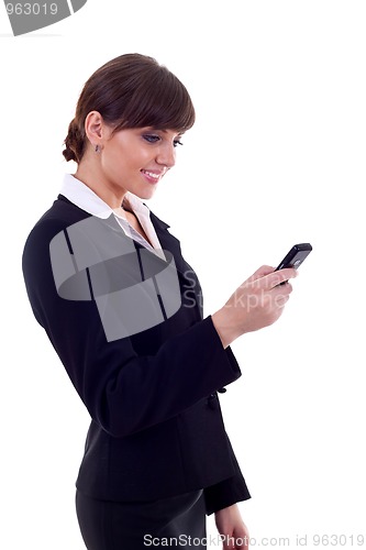 Image of woman sending a text message