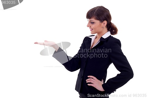Image of business woman holding something