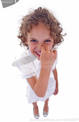 Image of girl picking her nose