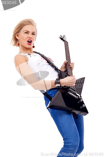 Image of woman screaming while playing 