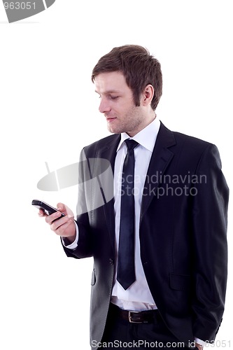 Image of  man sending a text message