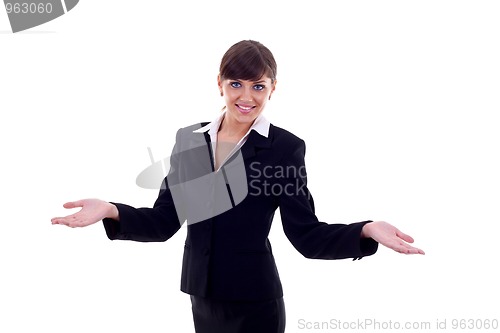 Image of business woman welcoming