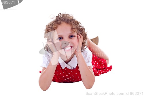 Image of Girl Lying On Stomach