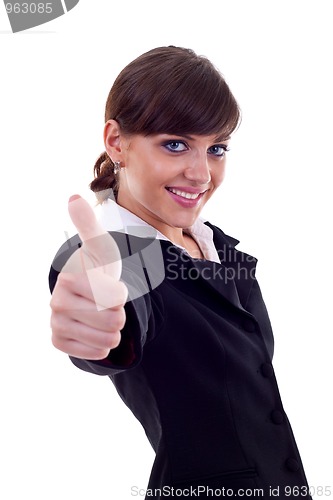 Image of woman giving thumbs up