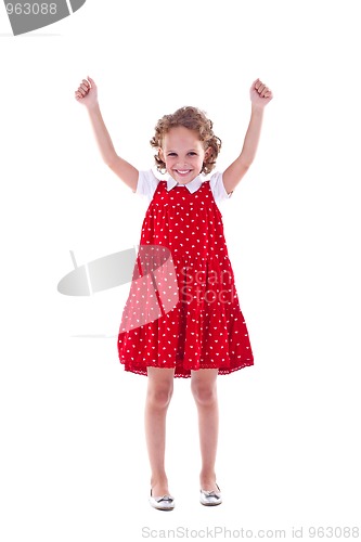 Image of girl with arms raised