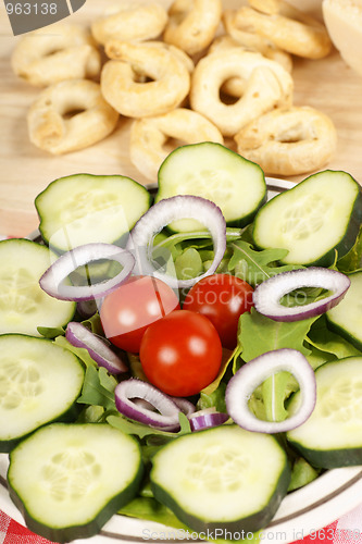 Image of Healthy salad and taralli