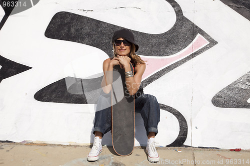 Image of cool skateboard woman