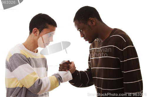 Image of multiracial confrontation