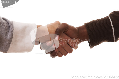 Image of multirracial handshake