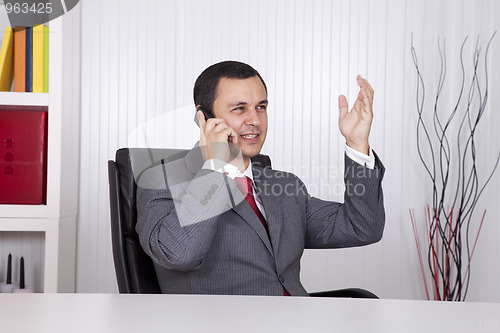 Image of Mature businessman talking on the phone