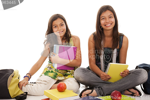Image of two young student sisters