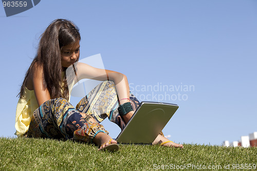 Image of Modern student little girl