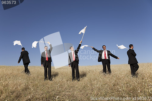 Image of Group raise the white flag