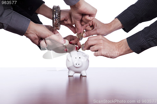 Image of Group of people saving money