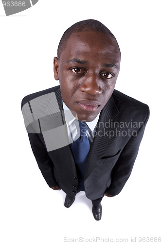 Image of african businessman with a silly expression