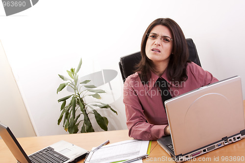 Image of Businesswoman with a asking expression