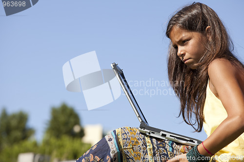 Image of Modern student little girl