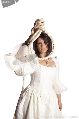 Image of Bride with a hanging rope