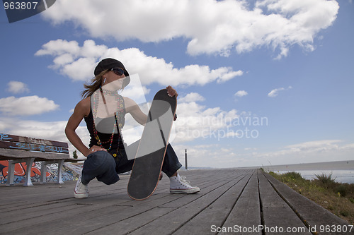 Image of cool skateboard woman