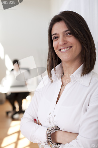 Image of Modern businesswoman at her office