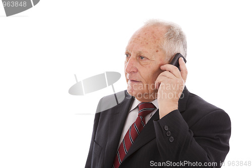 Image of Senior businessman call