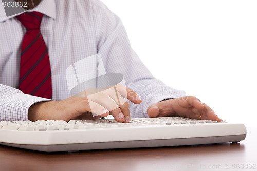 Image of Businessman using his computer