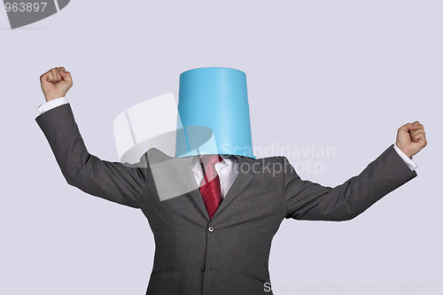 Image of Successful bucket head businessman