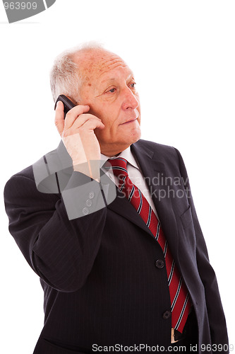 Image of Senior businessman call