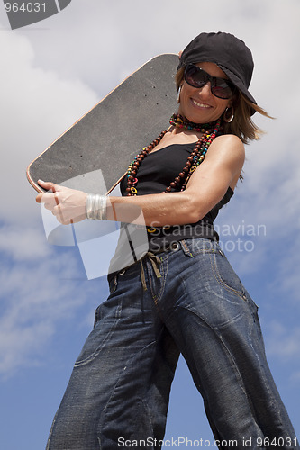 Image of cool skateboard woman