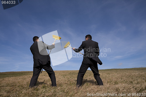 Image of Businessman enviroment fight