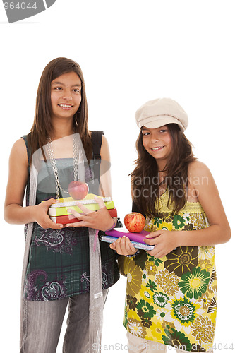 Image of two young student sisters