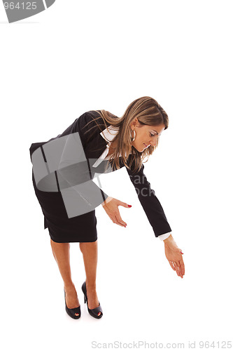 Image of Businesswoman bending over