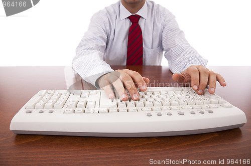 Image of Businessman using his computer